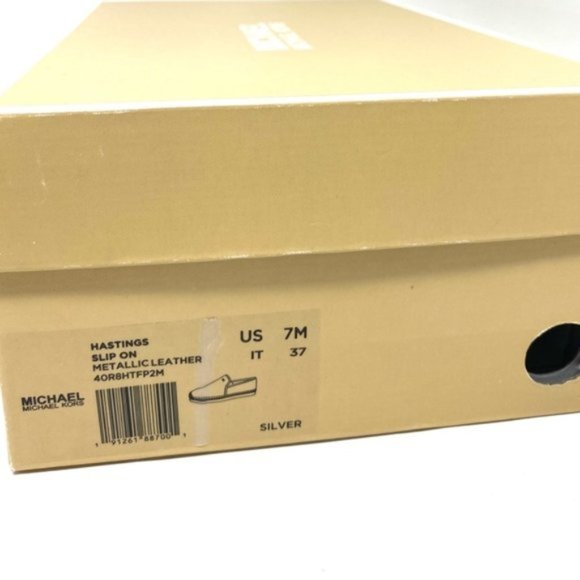 💖MEGA SALE💖🌿 NWT Michael Kors Hastings Slip On 7 Metallic Silver 40R8HTFP2M - Picture 8 of 16